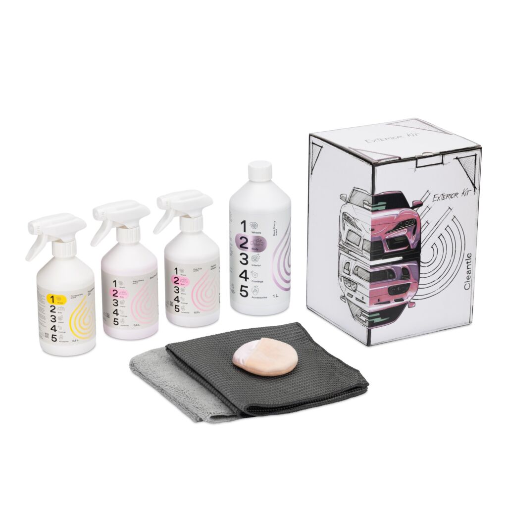 Zawartość Exterior Kit: Neutral TFR, EasyOne QD, Tire&Wheel QD, Hydro Glass+, mikrofibry i aplikator